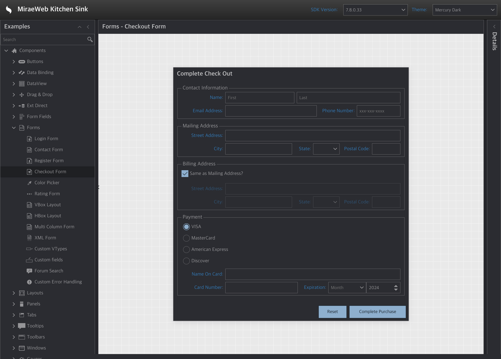 Mercury Dark Theme