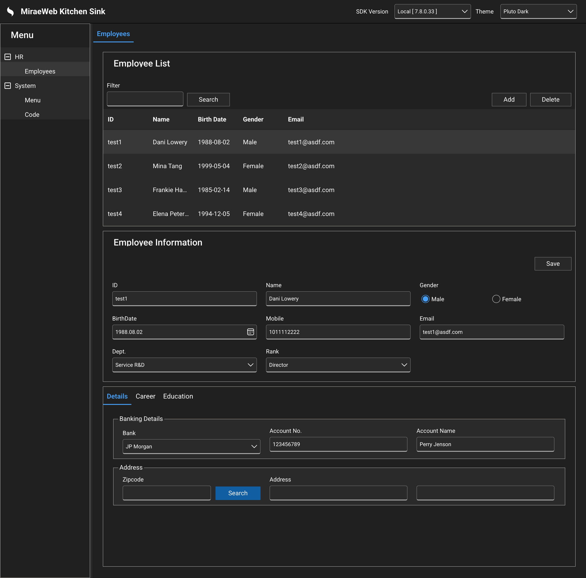 Ext JS Themes - Pluto Dark Theme | ExtJS Theme Store – Ext JS Themes Store