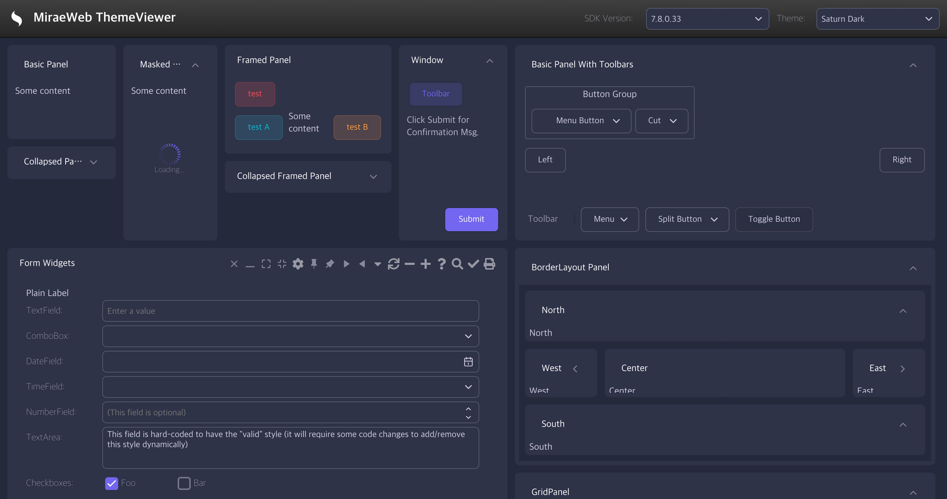 Saturn Dark Theme
