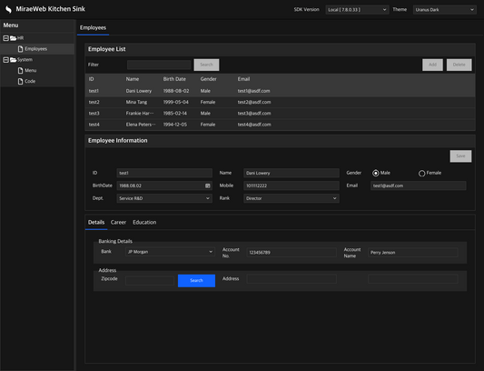 Uranus Dark Theme